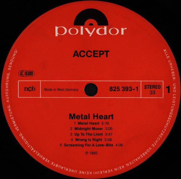 Accept : Metal Heart (LP, Album)