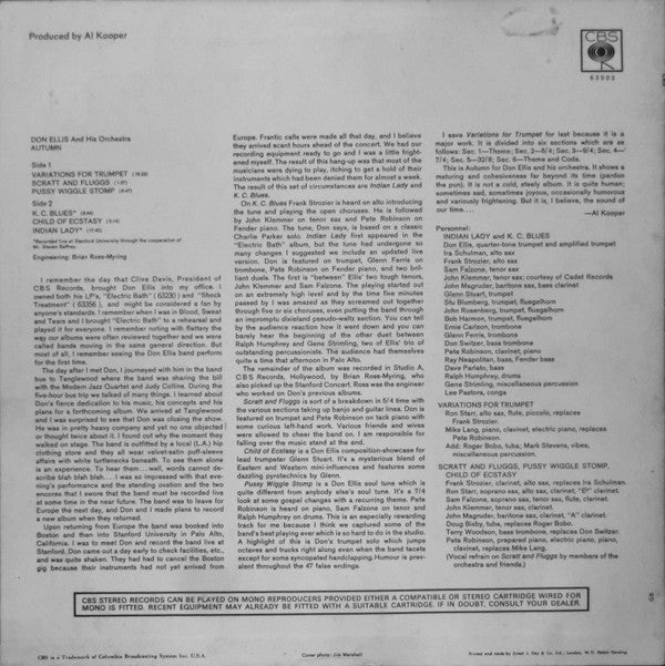 The Don Ellis Orchestra ~ Autumn (Vinyl) - Djungel & Jazz