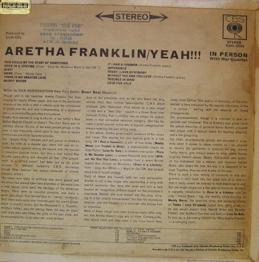 Aretha Franklin ~ Yeah!!! (Vinyl) - Djungel & Jazz