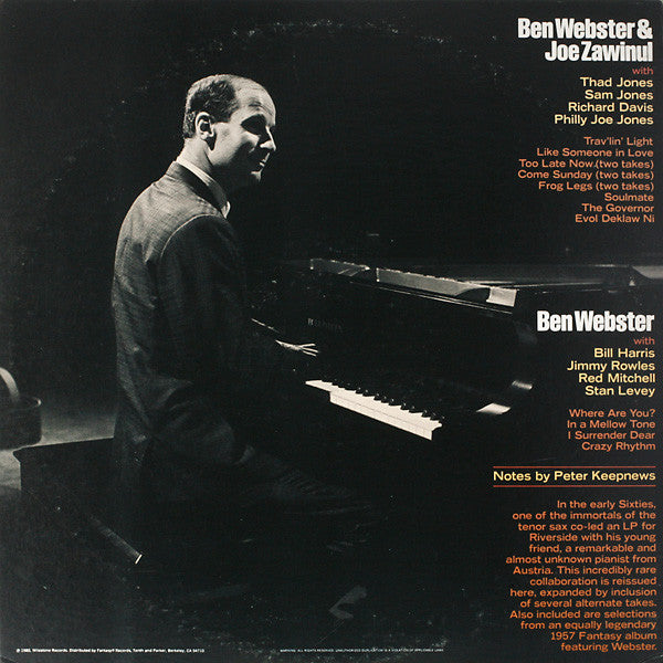 Ben Webster & Joe Zawinul ~ Trav'lin' Light (Vinyl) - Djungel & Jazz