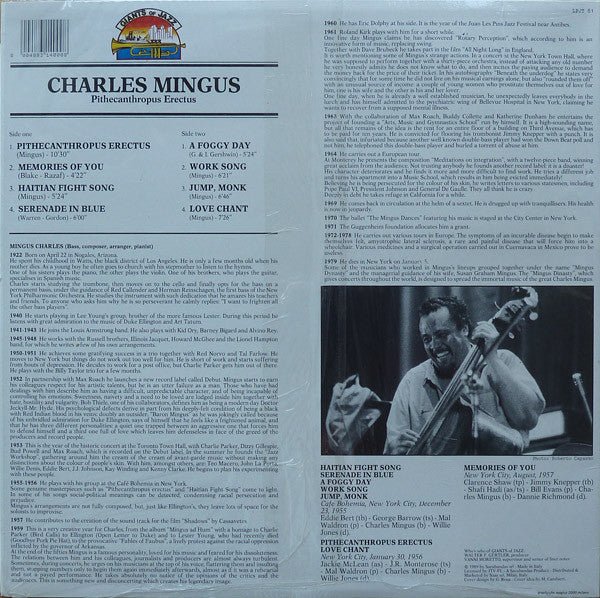Charles Mingus ~ "Pithecanthropus Erectus" 1955-1957 (Vinyl) - Djungel & Jazz