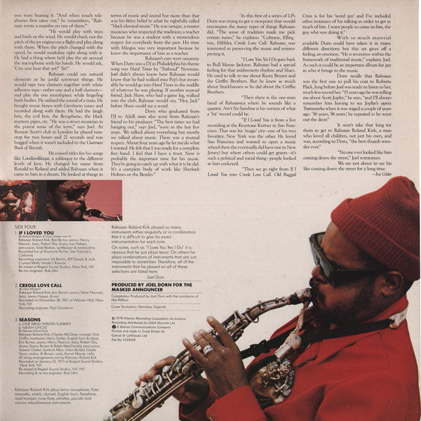 Roland Kirk ~ The Vibration Continues (A Retrospective Of The Years 1968 - 1976) (Vinyl) - Djungel & Jazz