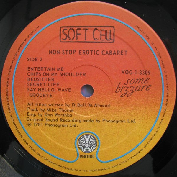 Soft Cell ~ Non-Stop Erotic Cabaret (Vinyl) - Djungel & Jazz