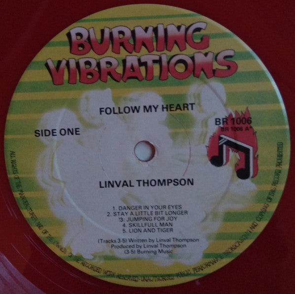 Linval Thompson : Follow My Heart (LP, Album, Red)