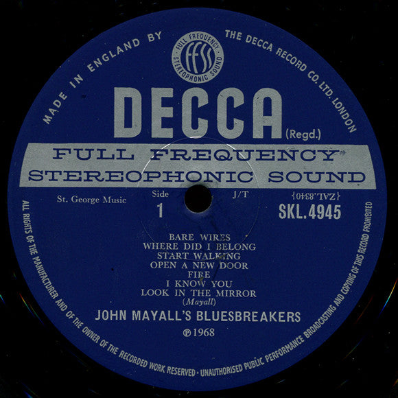 John Mayall's Bluesbreakers ~ Bare Wires (Vinyl) - Djungel & Jazz