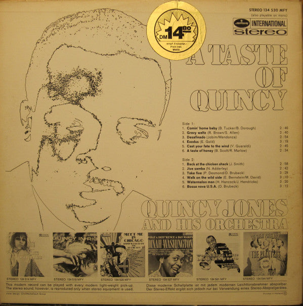 Quincy Jones And His Orchestra ~ A Taste Of Quincy (Vinyl) - Djungel & Jazz