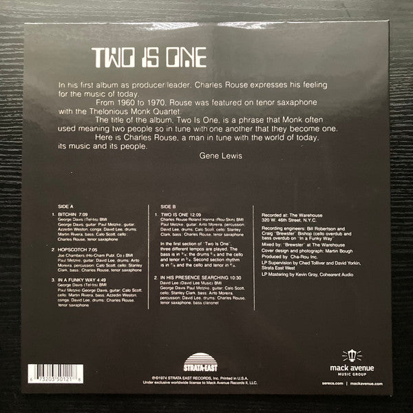 Charles Rouse ~ Two Is One (Vinyl) - Djungel & Jazz