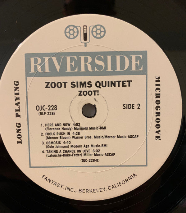 The Zoot Sims Quintet : Zoot! (LP, Album, RE)