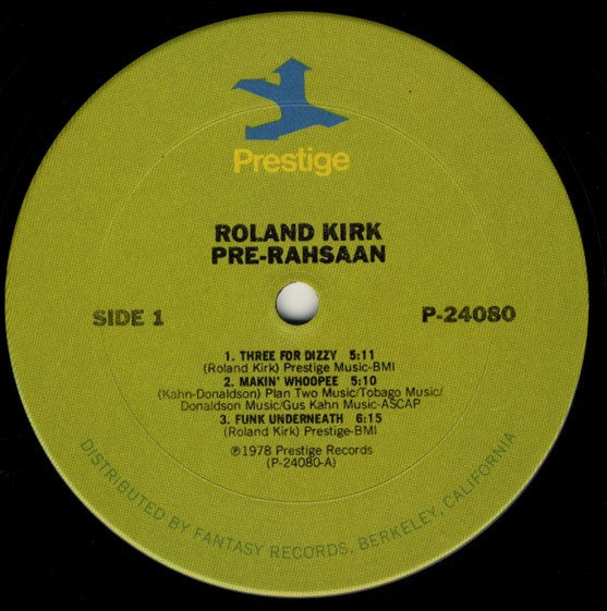 Roland Kirk : Pre-Rahsaan (2xLP, Comp, RM)
