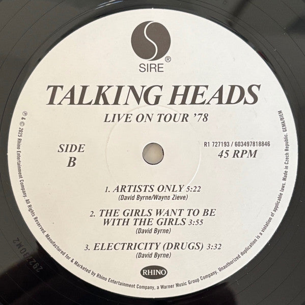 Talking Heads ~ Live On Tour '78 (Vinyl) - Djungel & Jazz