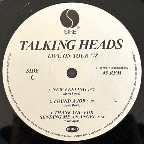 Talking Heads ~ Live On Tour '78 (Vinyl) - Djungel & Jazz
