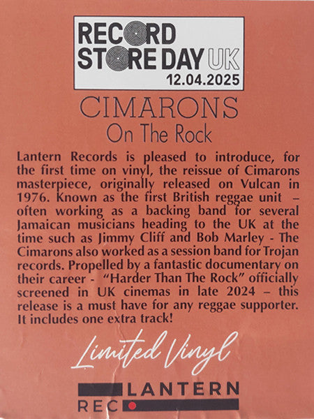 Cimarons ~ On The Rock (Vinyl) - Djungel & Jazz