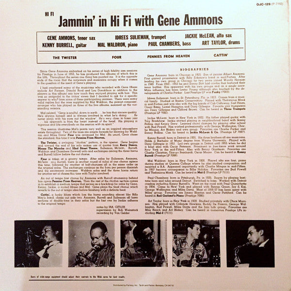 Gene Ammons ~ Jammin' In Hi Fi With Gene Ammons (Vinyl) - Djungel & Jazz