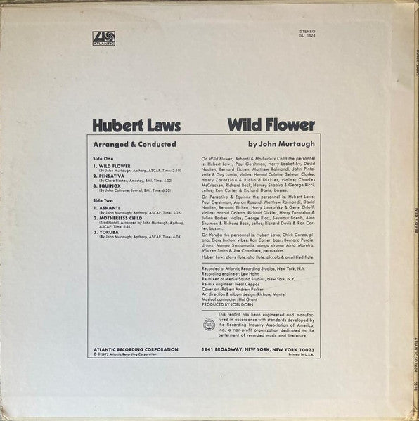 Hubert Laws ~ Wild Flower (Vinyl) - Djungel & Jazz