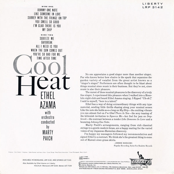 Ethel Azama ~ Cool Heat (Vinyl) - Djungel & Jazz