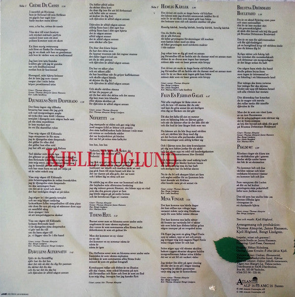 Kjell Höglund : Hemlig Kärlek (LP, Album)