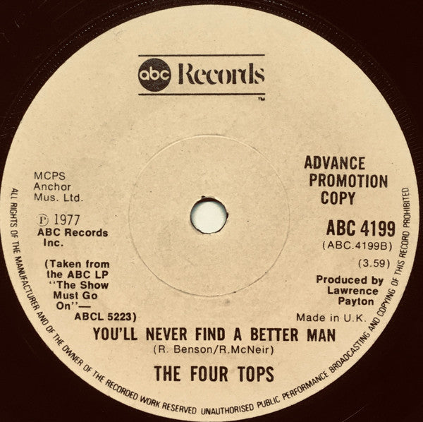 Four Tops ~ For Your Love / You'll Never Find A Better Man (Vinyl) - Djungel & Jazz