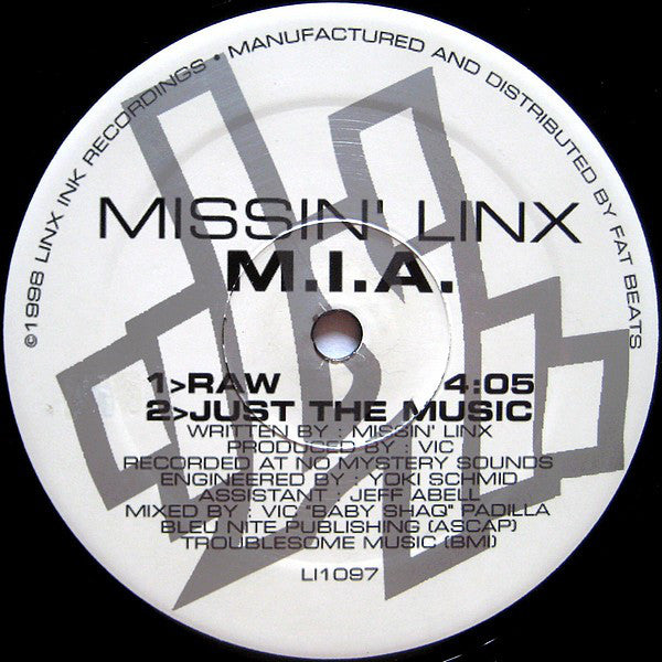 Missin' Linx ~ M.I.A. / Lock'd D (Vinyl) - Djungel & Jazz