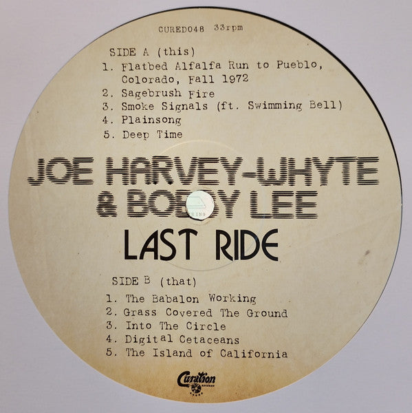 Joe Harvey-Whyte & Bobby Lee ~ Last Ride (Vinyl) - Djungel & Jazz