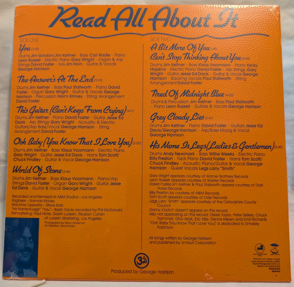 George Harrison ~ Extra Texture (Vinyl) - Djungel & Jazz