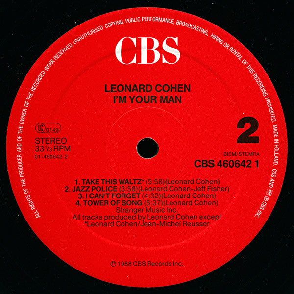 Leonard Cohen ~ I'm Your Man (Vinyl) - Djungel & Jazz