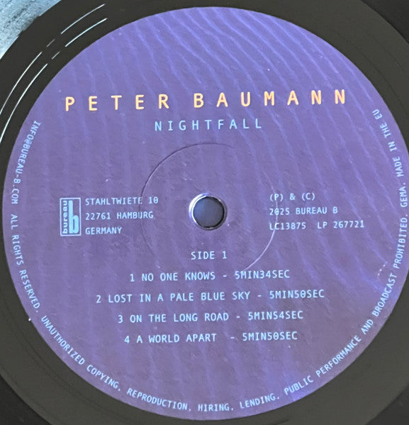 Peter Baumann ~ Nightfall (Vinyl) - Djungel & Jazz