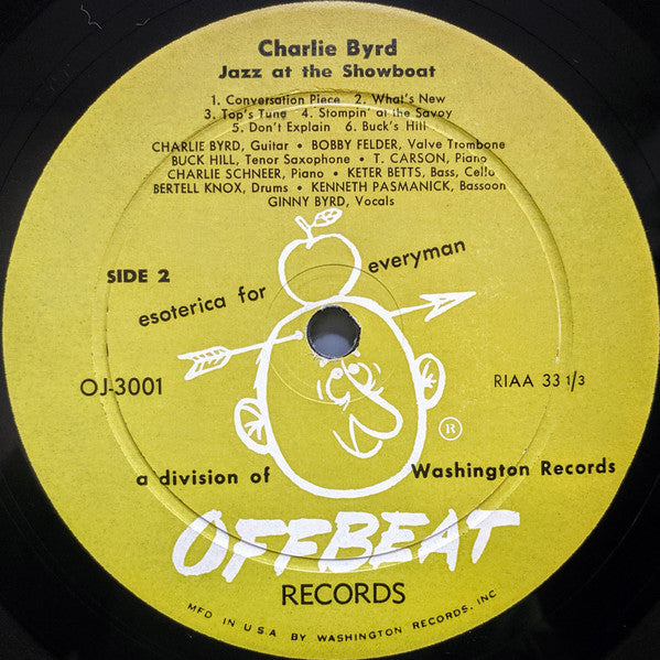 Charlie Byrd ~ Jazz At The Showboat (Vinyl) - Djungel & Jazz