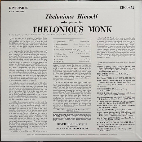 Thelonious Monk ~ Thelonious Himself (Vinyl) - Djungel & Jazz