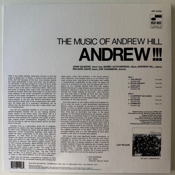 Andrew Hill ~ Andrew!!! (Vinyl) - Djungel & Jazz
