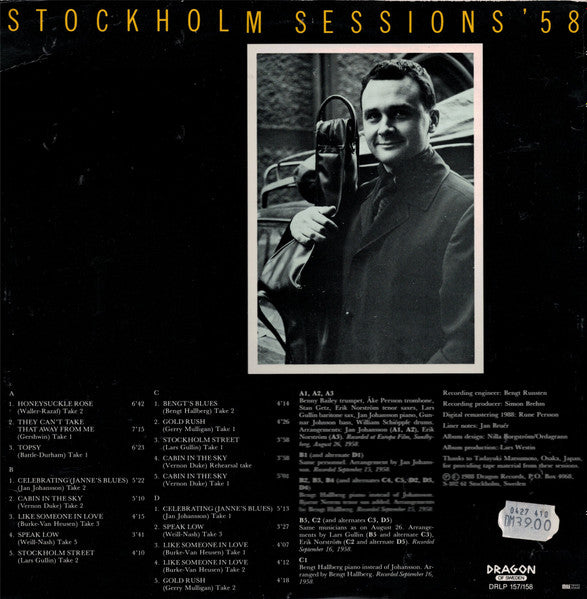Stan Getz ~ Stockholm Sessions '58 (Vinyl) - Djungel & Jazz