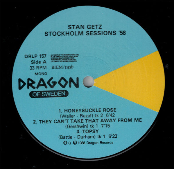 Stan Getz ~ Stockholm Sessions '58 (Vinyl) - Djungel & Jazz