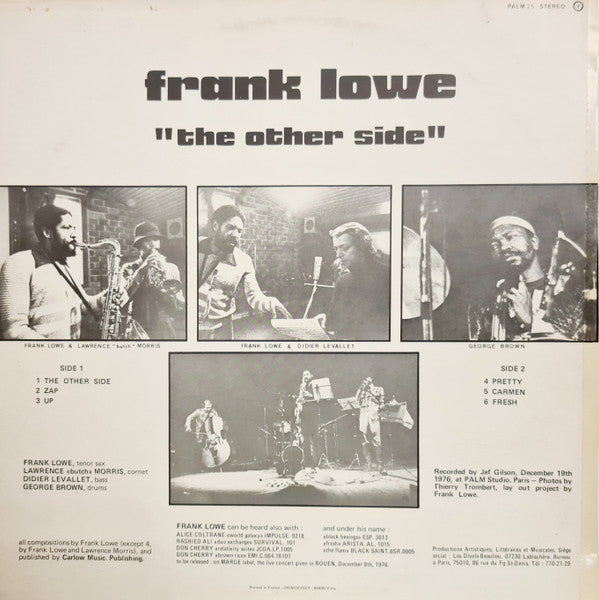 Frank Lowe ~ The Other Side (Vinyl) - Djungel & Jazz