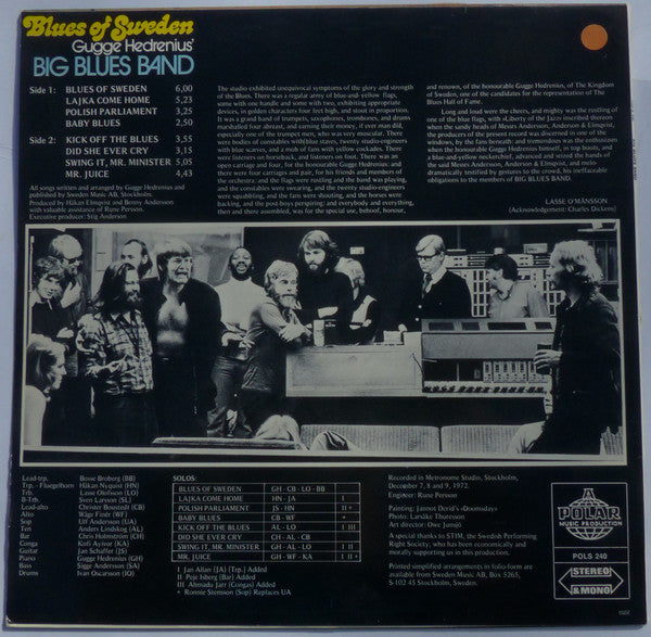 Gugge Hedrenius Big Blues Band ~ Blues Of Sweden (Vinyl) - Djungel & Jazz