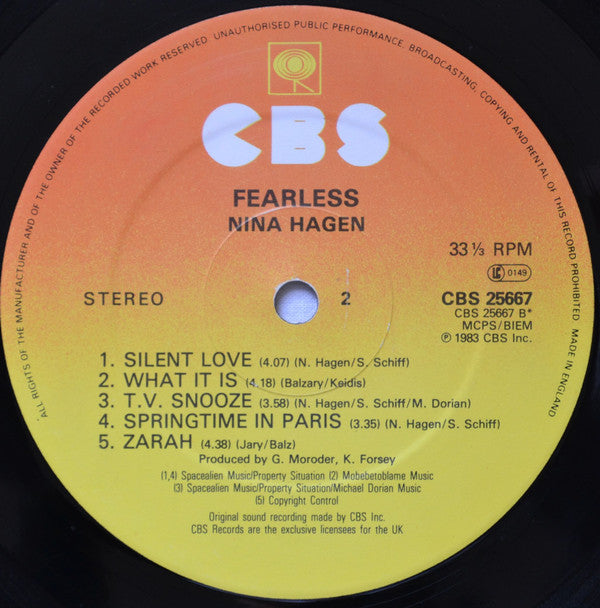 Nina Hagen ~ Fearless (Vinyl) - Djungel & Jazz
