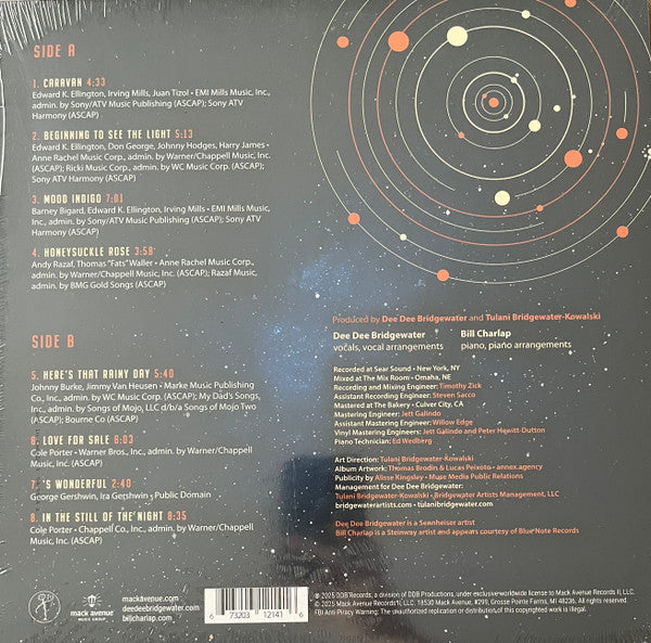Dee Dee Bridgewater + Bill Charlap ~ Elemental (Vinyl) - Djungel & Jazz