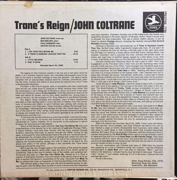 John Coltrane ~ Trane's Reign (Vinyl) - Djungel & Jazz