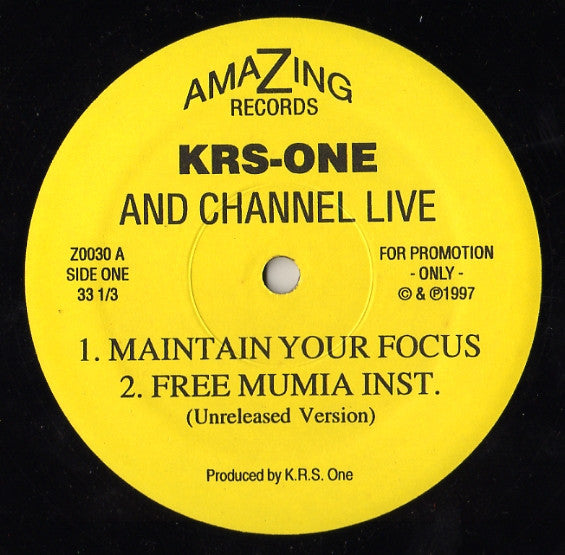 KRS-One And Channel Live : Maintain Your Focus (12", Promo)