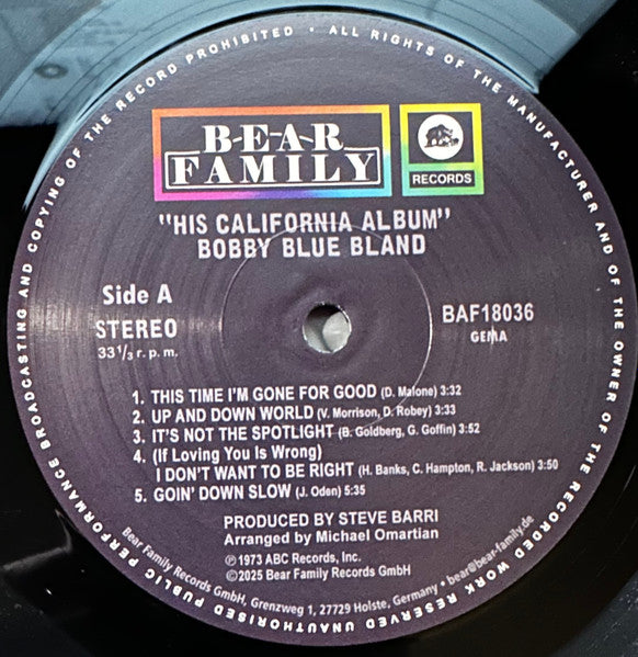 Bobby Bland ~ His California Album (Vinyl) - Djungel & Jazz