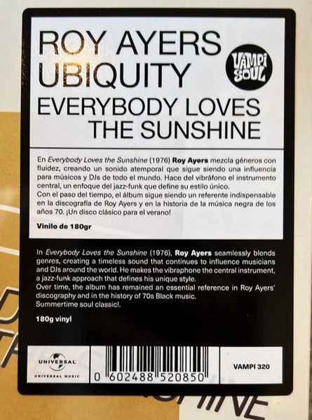 Roy Ayers Ubiquity ~ Everybody Loves The Sunshine (Vinyl) - Djungel & Jazz