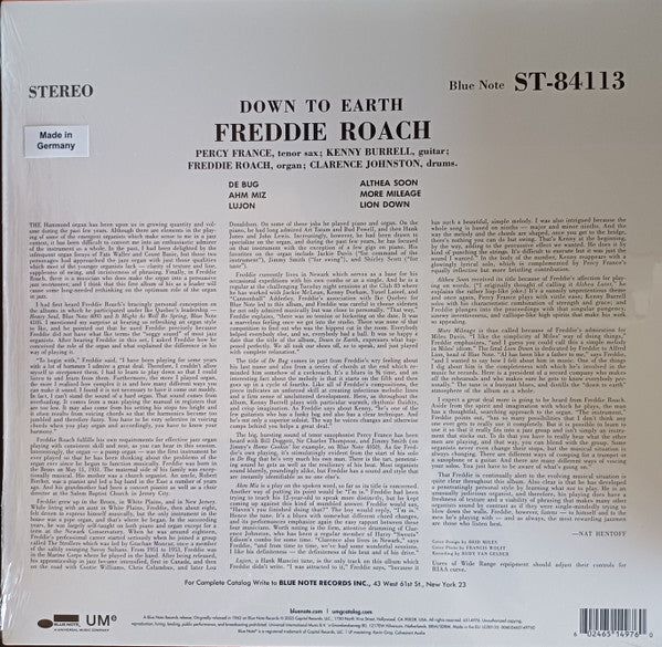 Freddie Roach ~ Down To Earth (Vinyl) - Djungel & Jazz