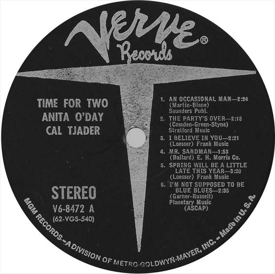 Anita O'Day / Cal Tjader ~ Time For 2 (Vinyl) - Djungel & Jazz