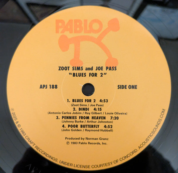 Zoot Sims Plus Joe Pass ~ Blues For 2 (Vinyl) - Djungel & Jazz