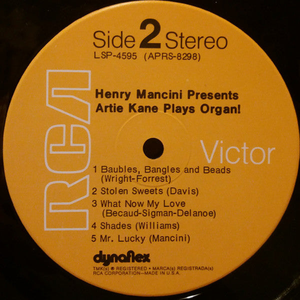 Henry Mancini Presents Artie Kane ~ Artie Kane Plays Organ! (Vinyl) - Djungel & Jazz