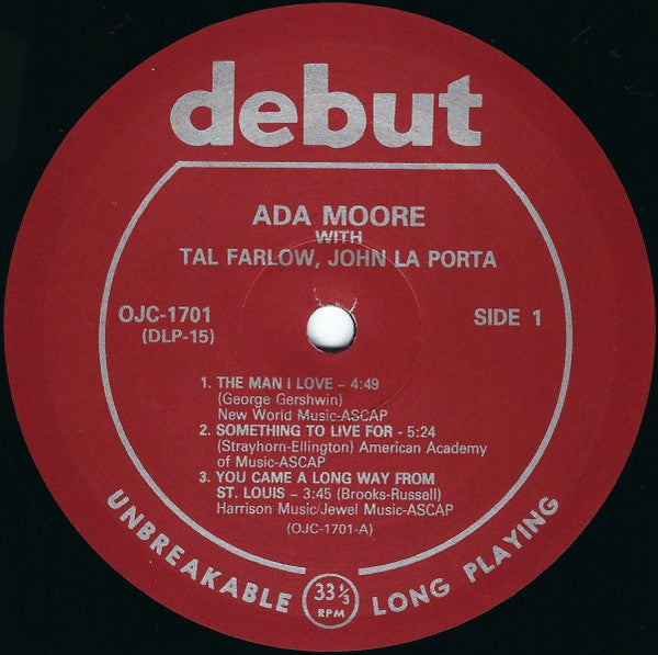 Ada Moore ~ Jazz Workshop Volume Three (Vinyl) - Djungel & Jazz