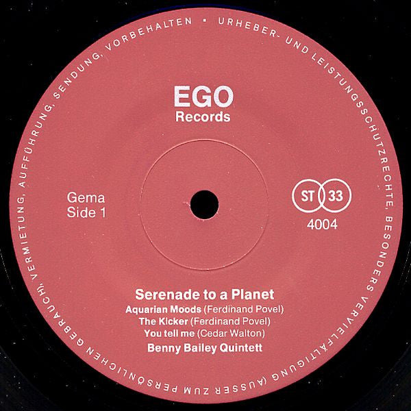 Benny Bailey ~ Serenade To A Planet (Vinyl) - Djungel & Jazz