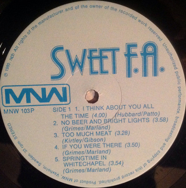 Sweet F.A. ~ Sweet F.A. (Vinyl) - Djungel & Jazz
