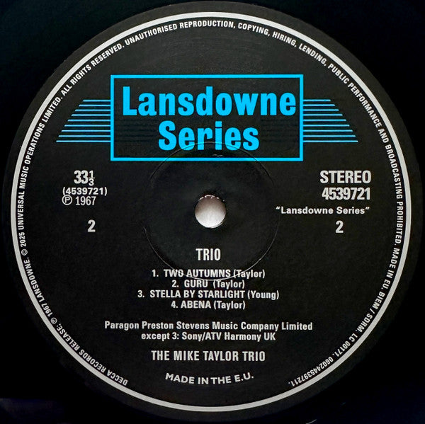 Mike Taylor Trio ~ Trio (Vinyl) - Djungel & Jazz