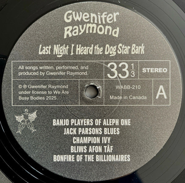 Gwenifer Raymond ~ Last Night I Heard The Dog Star Bark (Vinyl) - Djungel & Jazz