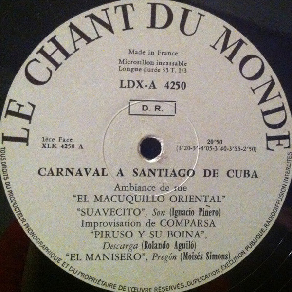 Various ~ Carnaval À Santiago De Cuba (Vinyl) - Djungel & Jazz