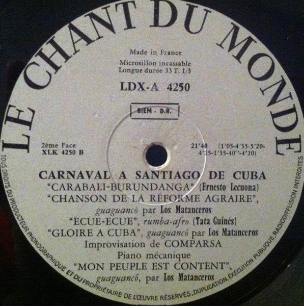 Various ~ Carnaval À Santiago De Cuba (Vinyl) - Djungel & Jazz